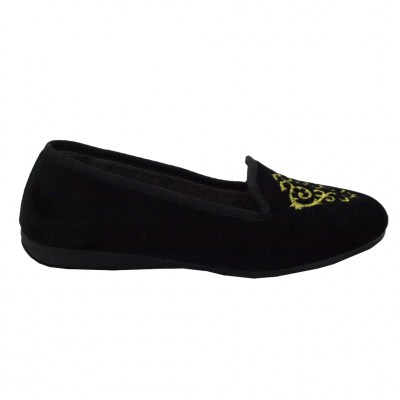 SUSIMODA pantofole in velluto colore nero tacco basso 1-4 cm   modello friulana     