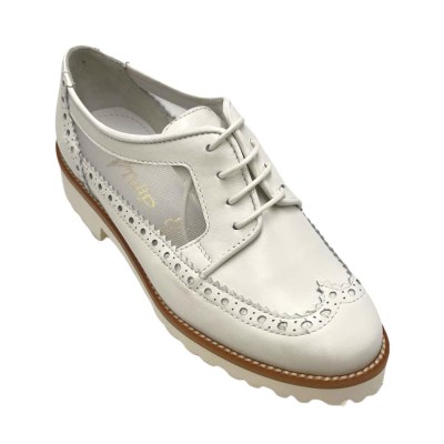 Angela Calzature Numeri Speciali special numbers Shoes White leather heel 2 cm