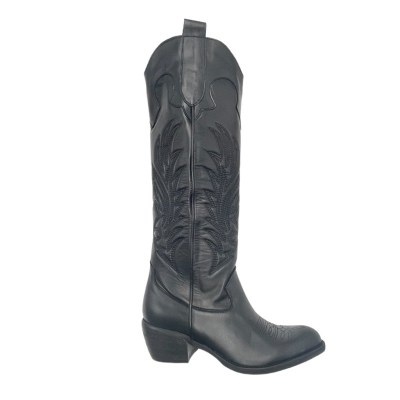 Angela Calzature  Shoes black leather heel 5 cm