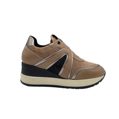 MELLUSO sneakers in pelle colore marrone tacco medio 4-7 cm   donna made in italy 34 numeri speciali    