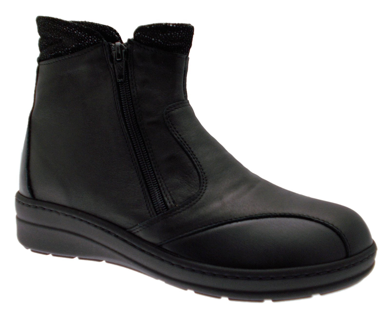 Booties: M2755 boot boot black double orthopedic foot orthopedic zipper