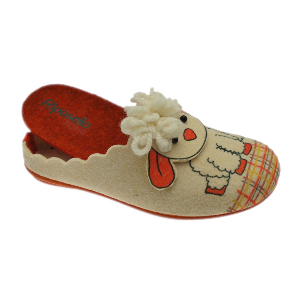 Riposella 4535 slipper in boiled wool with removable insole