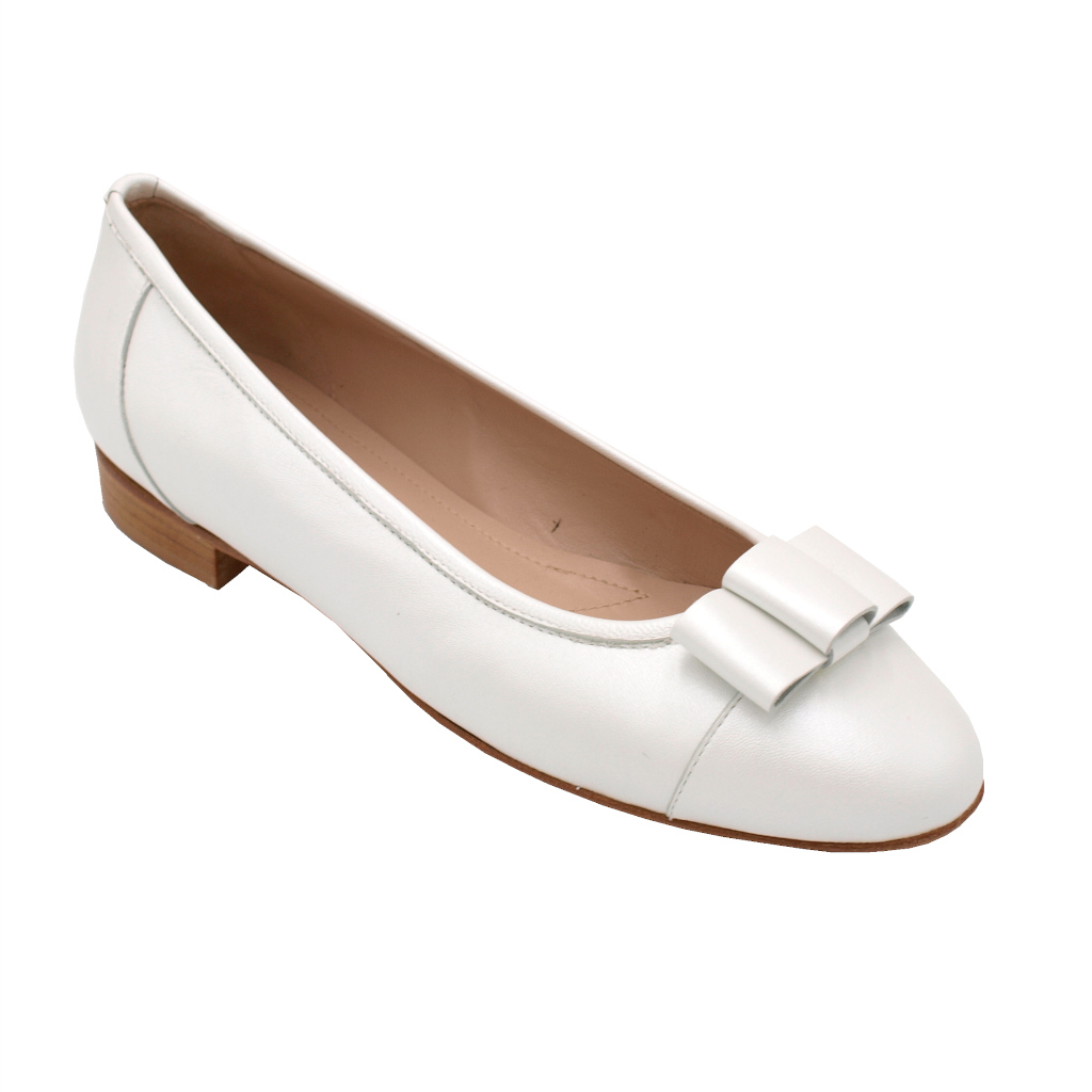 Angela Calzature Sposa e Cerimonia special numbers Shoes White leather heel 1 cm