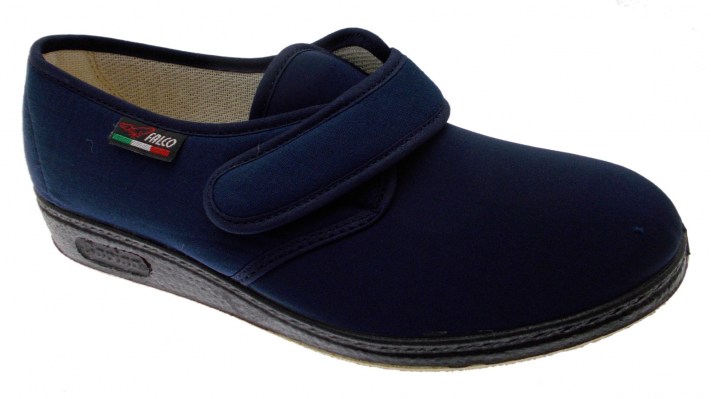 GavigaFalco 193 pantofola a strappo cotone elasticizzato blu piedi gonfi