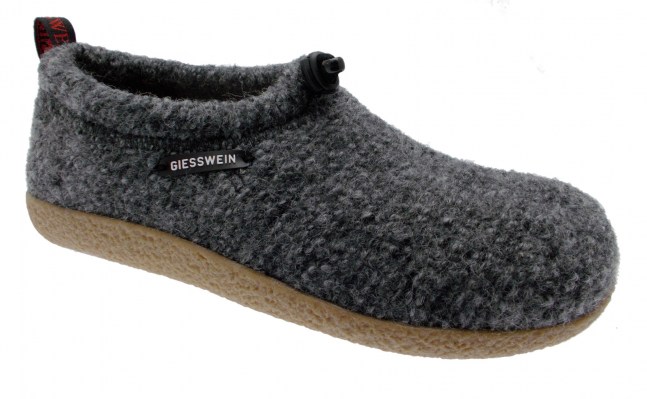 Giesswein VENT pantofola unisex  grigio plantare estraibile