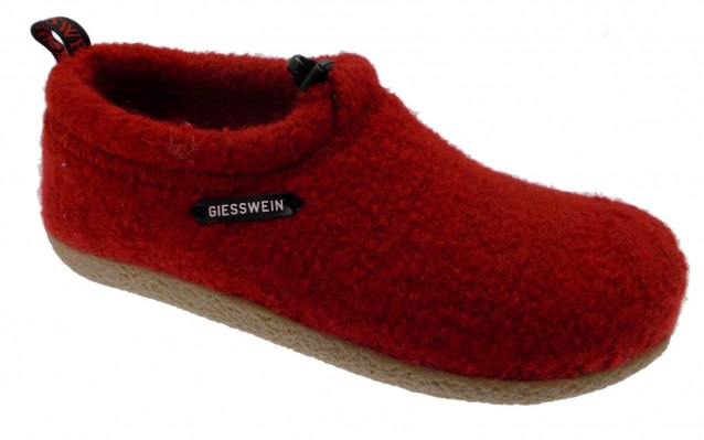 Giesswein VENT 52/10/47849 017  pantofola unisex panno rosso plantare estraibile
