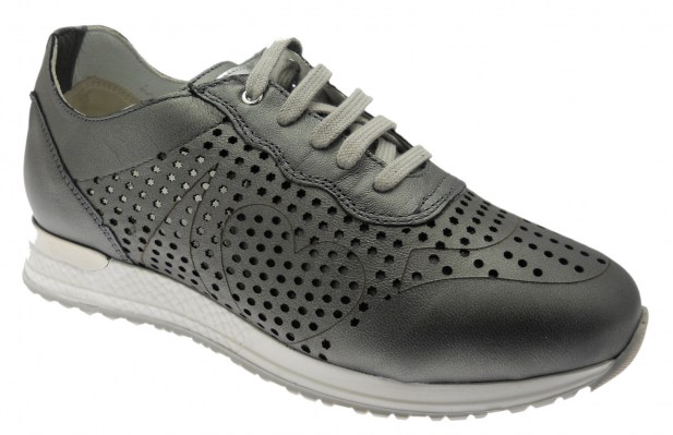 Loren C3845 scarpa donna ortopedica sneacker grigio metal