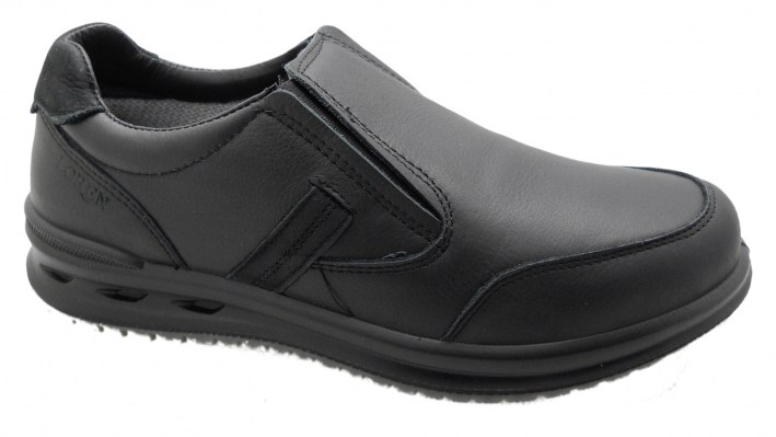 LOREN G0320 scarpa uomo mocassino classico nero  ortopedico plantare