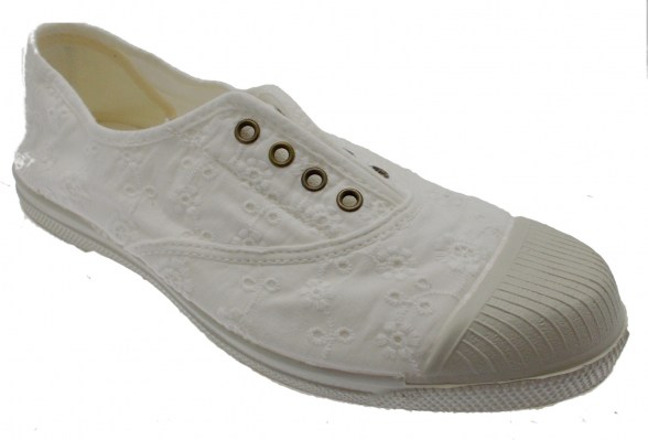 NATURAL WORLD ECO scarpa in cotone bianco sangallo 120 590 Vegan shoes