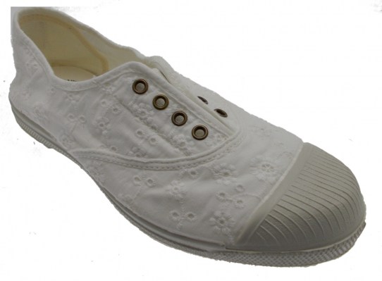 NATURAL WORLD ECO scarpa in cotone bianco sangallo 120 590 Vegan shoes