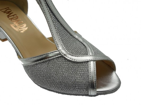 SOFFICE SOGNO252 scarpa sandalo chiuso laccetto ballo argento