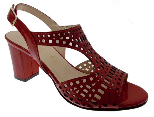 SOFFICE SOGNO 8130  sandalo accollato ballo vernice  rosso cuoio