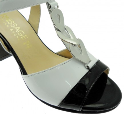 SOFFICE SOGNO 8133  sandalo bicolore  bianco nero