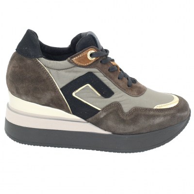 COMART calzaturificio sneakers in tessuto colore marrone tacco medio 4-7 cm    numeri standard    