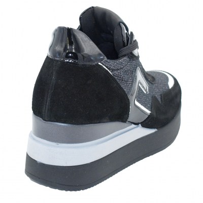 COMART calzaturificio sneakers in tessuto colore nero tacco medio 4-7 cm    numeri standard    