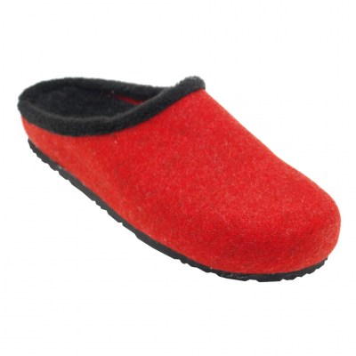 HELMUT TRUNTE pantofole ciabatte in lana cotta colore rosso tacco piatto fino a 1 cm   nr 42,43,44,45,46 numeri speciali    