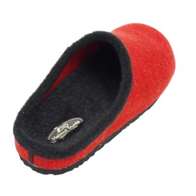 HELMUT TRUNTE pantofole ciabatte in lana cotta colore rosso tacco piatto fino a 1 cm   nr 42,43,44,45,46 numeri speciali    