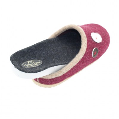 HELMUT TRUNTE pantofole ciabatte in lana cotta colore bordeaux tacco basso 1-4 cm   nr 42,43,44,45,46 numeri speciali    