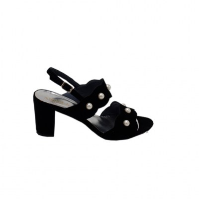 Angela Calzature Numeri Speciali sandali in camoscio colore nero tacco medio 4-7 cm   Numeri 42/43 numeri speciali    
