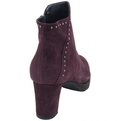 Angela Calzature Numeri Speciali stivaletti in camoscio colore bordeaux tacco medio 4-7 cm   nr 42, 43 numeri speciali    