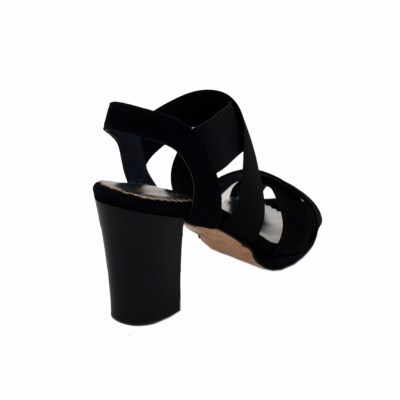 Angela Calzature Numeri Speciali special numbers Shoes black chamois heel 8 cm