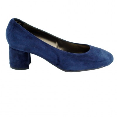 Angela Calzature Numeri Speciali special numbers Shoes Blue chamois heel 5 cm