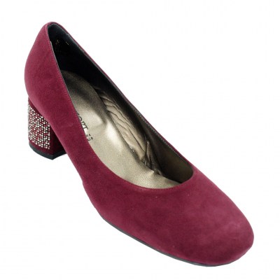 Confort decollete in camoscio colore bordeaux tacco medio 4-7 cm   nr 42 numeri speciali    