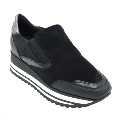 Soffice Sogno sneakers in pelle colore nero tacco basso 1-4 cm    numeri standard    