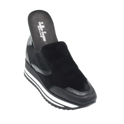 Soffice Sogno sneakers in pelle colore nero tacco basso 1-4 cm    numeri standard    