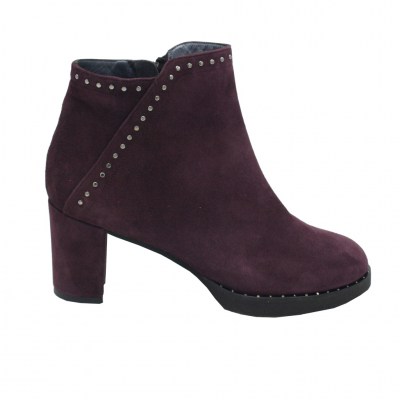 Angela Calzature stivaletti in camoscio colore bordeaux tacco medio 4-7 cm    numeri standard    