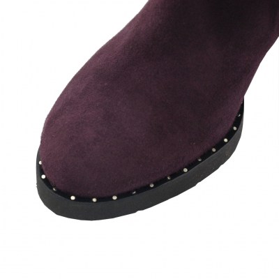 Angela Calzature stivaletti in camoscio colore bordeaux tacco medio 4-7 cm    numeri standard    