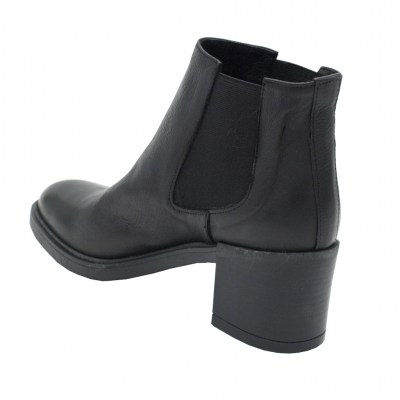 Angela Calzature standard numbers Shoes black leather heel 6 cm