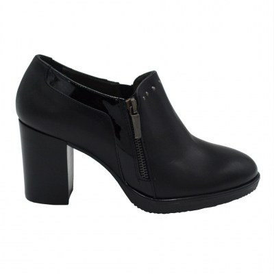 Confort standard numbers Shoes black leather heel 7 cm