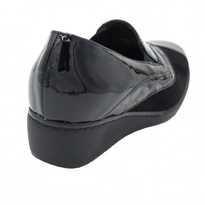 Confort mocassini in camoscio colore nero tacco medio 4-7 cm    numeri standard    
