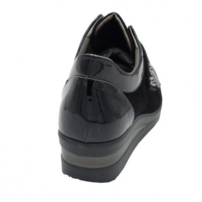 MELLUSO standard numbers Shoes black chamois heel 4 cm