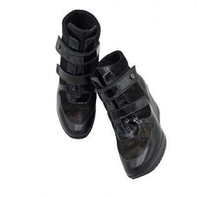 SUSIMODA sneakers in pelle colore nero tacco medio 4-7 cm    numeri standard    