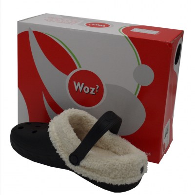 WOZ pantofole ciabatte in sintetico colore nero tacco basso 1-4 cm    numeri standard    