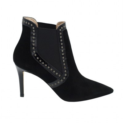 Angela Calzature standard numbers Shoes black chamois heel 8 cm