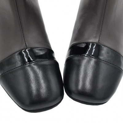 Angela Calzature stivaletti in pelle colore nero tacco medio 4-7 cm    numeri standard    