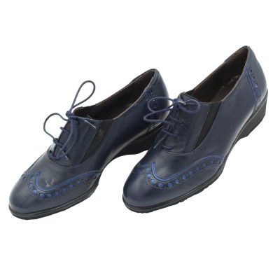 Angela Calzature Numeri Speciali special numbers Shoes Blue leather heel 1 cm