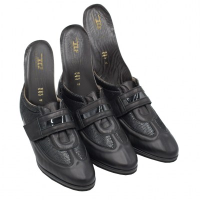 Angela Calzature Numeri Speciali special numbers Shoes black elasticizzato ortopedico heel 3 cm