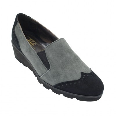 Angela Calzature Numeri Speciali special numbers Shoes Grey chamois heel 3 cm