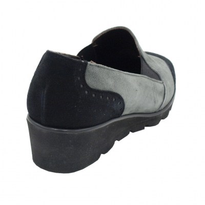 Angela Calzature Numeri Speciali special numbers Shoes Grey chamois heel 3 cm