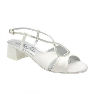 Angela calzature Sposa standard numbers Shoes White satin heel 3 cm