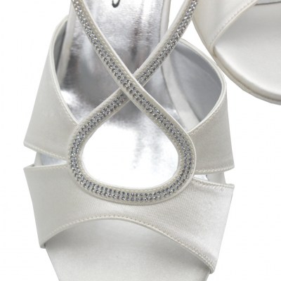 Angela calzature Sposa standard numbers Shoes White satin heel 3 cm