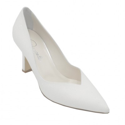 Angela Calzature Sposa e Cerimonia  Shoes White tessuto galassia heel 8 cm