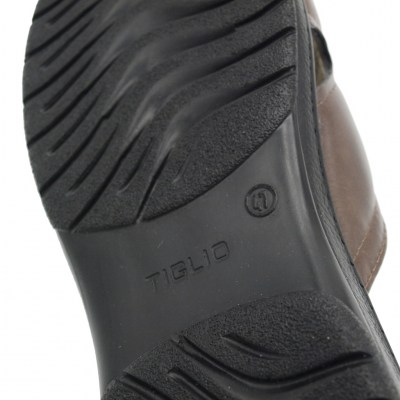 Tiglio pantofole ciabatte in ecopelle colore marrone tacco basso 1-4 cm    numeri standard    