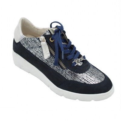 DL LUSSIL SPORT sneakers in camoscio colore blu tacco basso 1-4 cm   fino al 42     