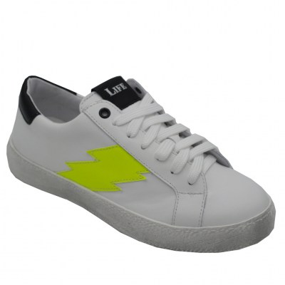 Angela Calzature Numeri Speciali sneakers in pelle colore bianco tacco piatto fino a 1 cm   n.42,43,44,45 Donna     