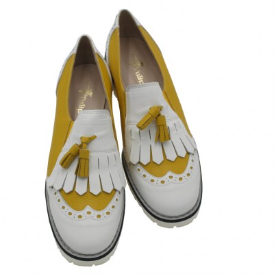 Angela Calzature Numeri Speciali  Shoes Yellow leather heel 2 cm